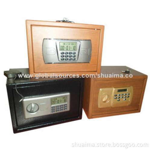 Wood-look like Electronic Digital Safe, Powder-coated with Wooden-look-like, Steel Material
